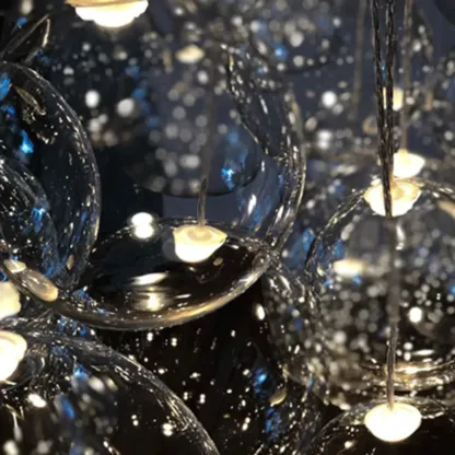 3-Light Mini LED Glass Ball Chandelier with Modern Design Image - 10