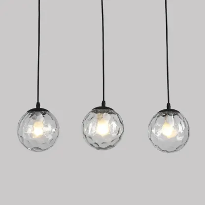 3 Lights Modern Glass Globe Island Pendant Light Image - 12