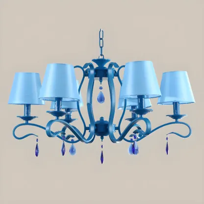 Vintage 6 Lights Black Pendant Chandelier with Candle Design Image - 10