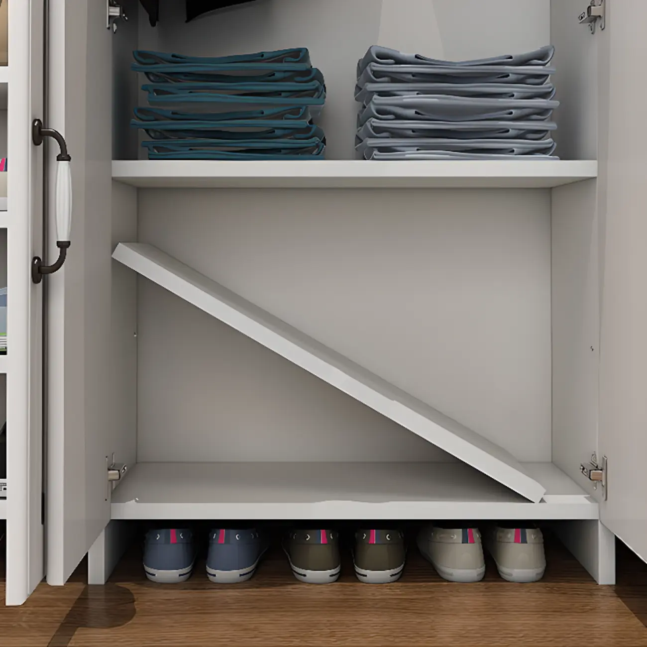 Modern White Hall Tree with Cabinets and Shelves Image - 13 | homeyfad