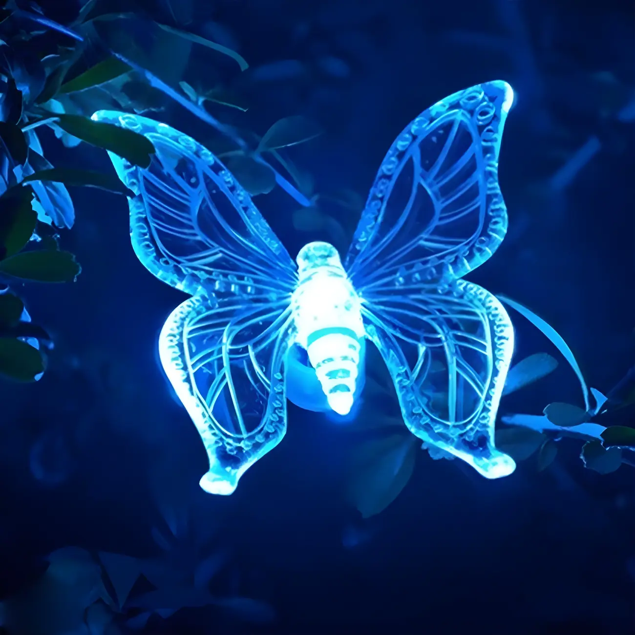 Plastic Blue Butterfly Shaped LED Lawn Decor Light Image - 1 | homeyfad
