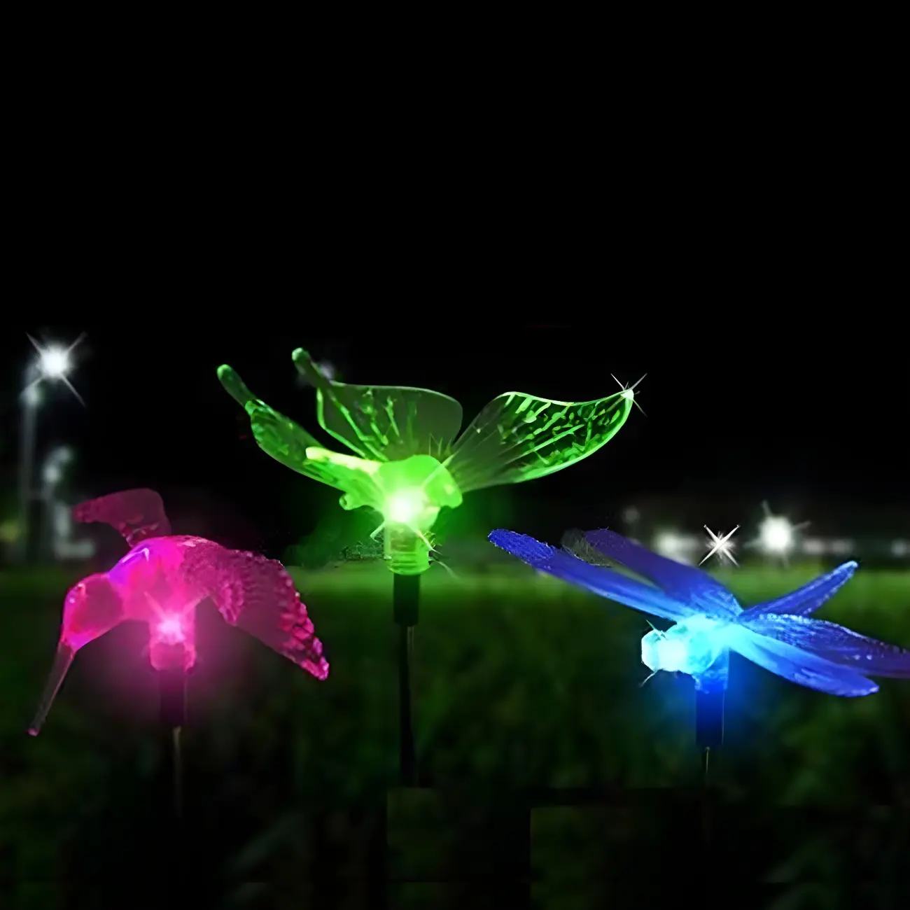 Plastic Blue Butterfly Shaped LED Lawn Decor Light Image - 2 | homeyfad