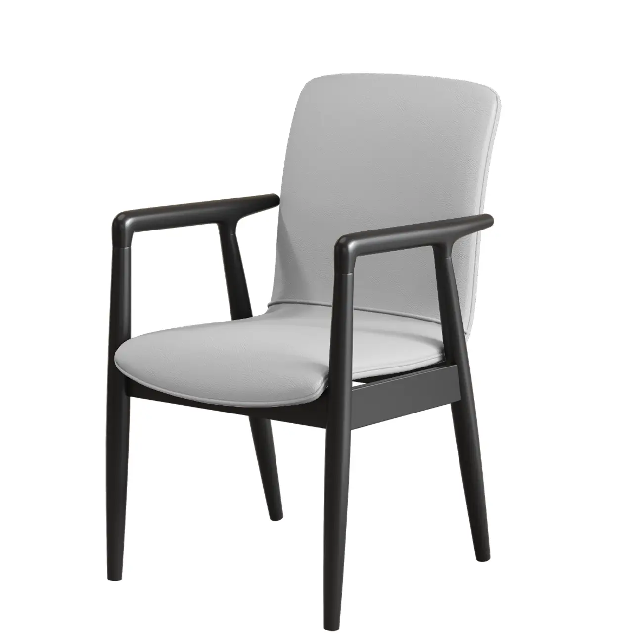 Modern Wood Faux Leather Upholstered Dining Armchair Image - 33 | homeyfad
