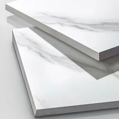 Versatile Lighting White 3-Drawer Nightstand in Marble Top Image - 7