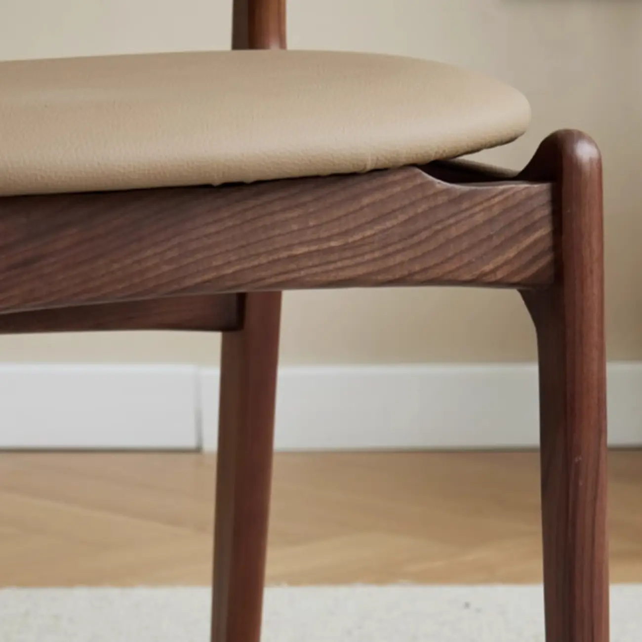 Rustic Open Back Wooden Faux Leather Dining Chair Set of 2 Image - 7 | homeyfad