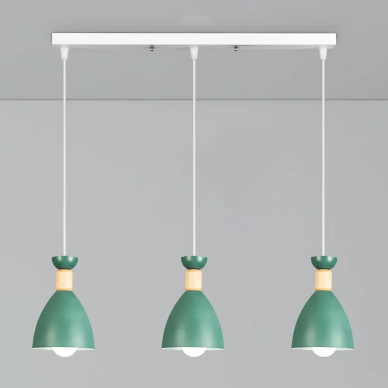 Modern Metal Island Light with 3 Cone Shades with Multi Color Image - 2