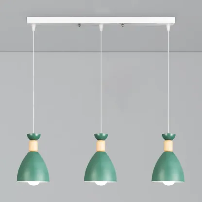 Modern Metal Island Light with 3 Cone Shades with Multi Color Image - 2