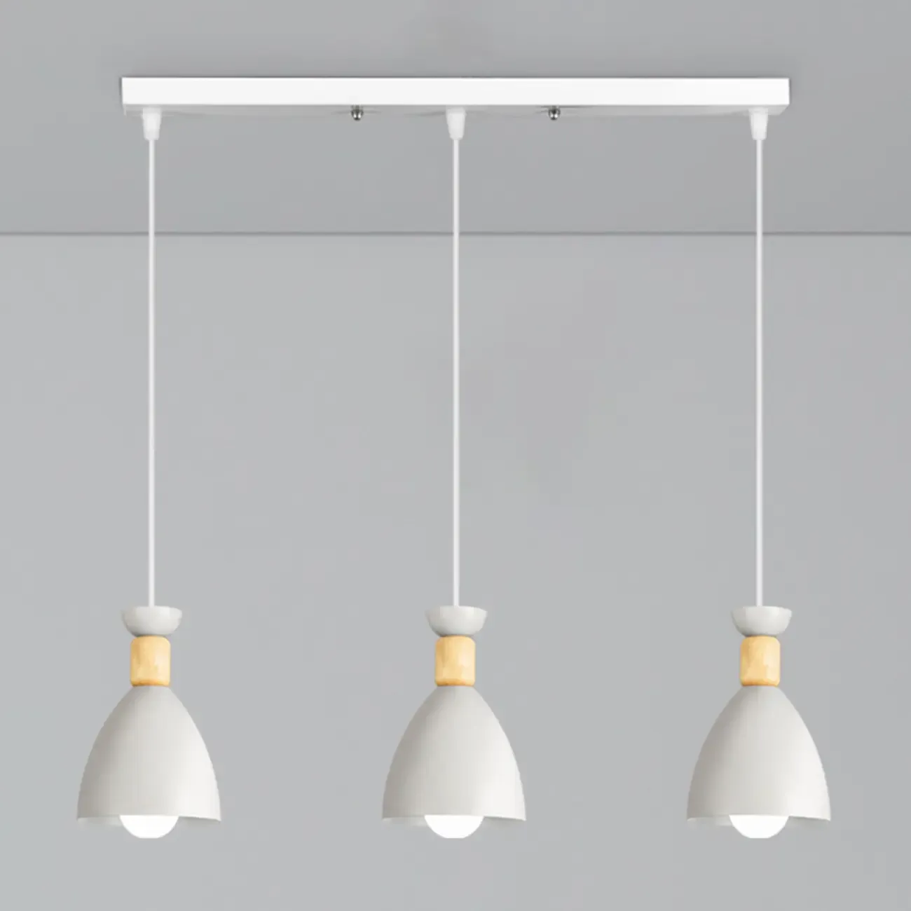Modern Metal Island Light with 3 Cone Shades with Multi Color Image - 3