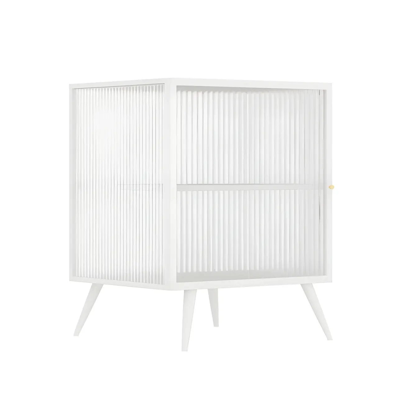 Modern Black Metal Bedside Table with Glass Shelving Image - 19 | homeyfad