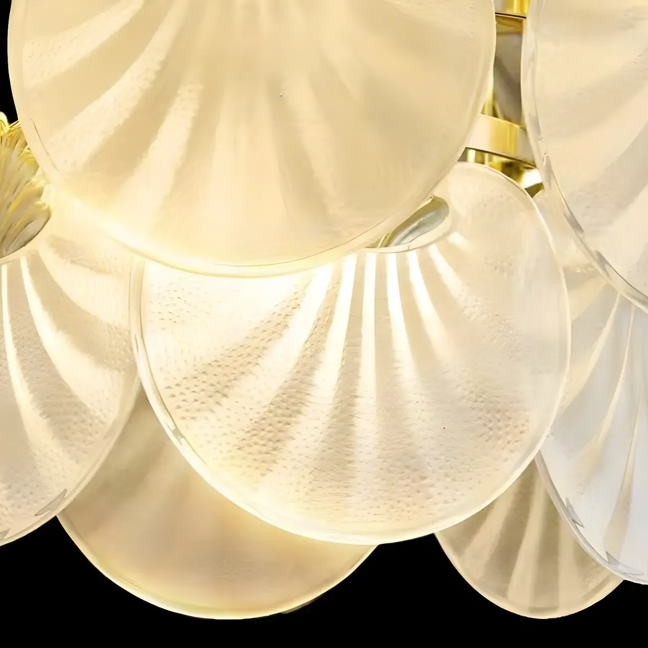 Luxury Modern Tiered Shell Chandelier with Frosted Glass Image - 8