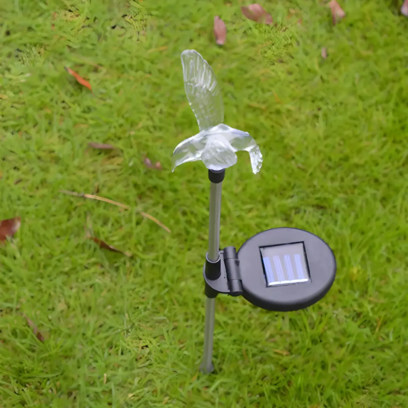 Plastic Blue Butterfly Shaped LED Lawn Decor Light Image - 4