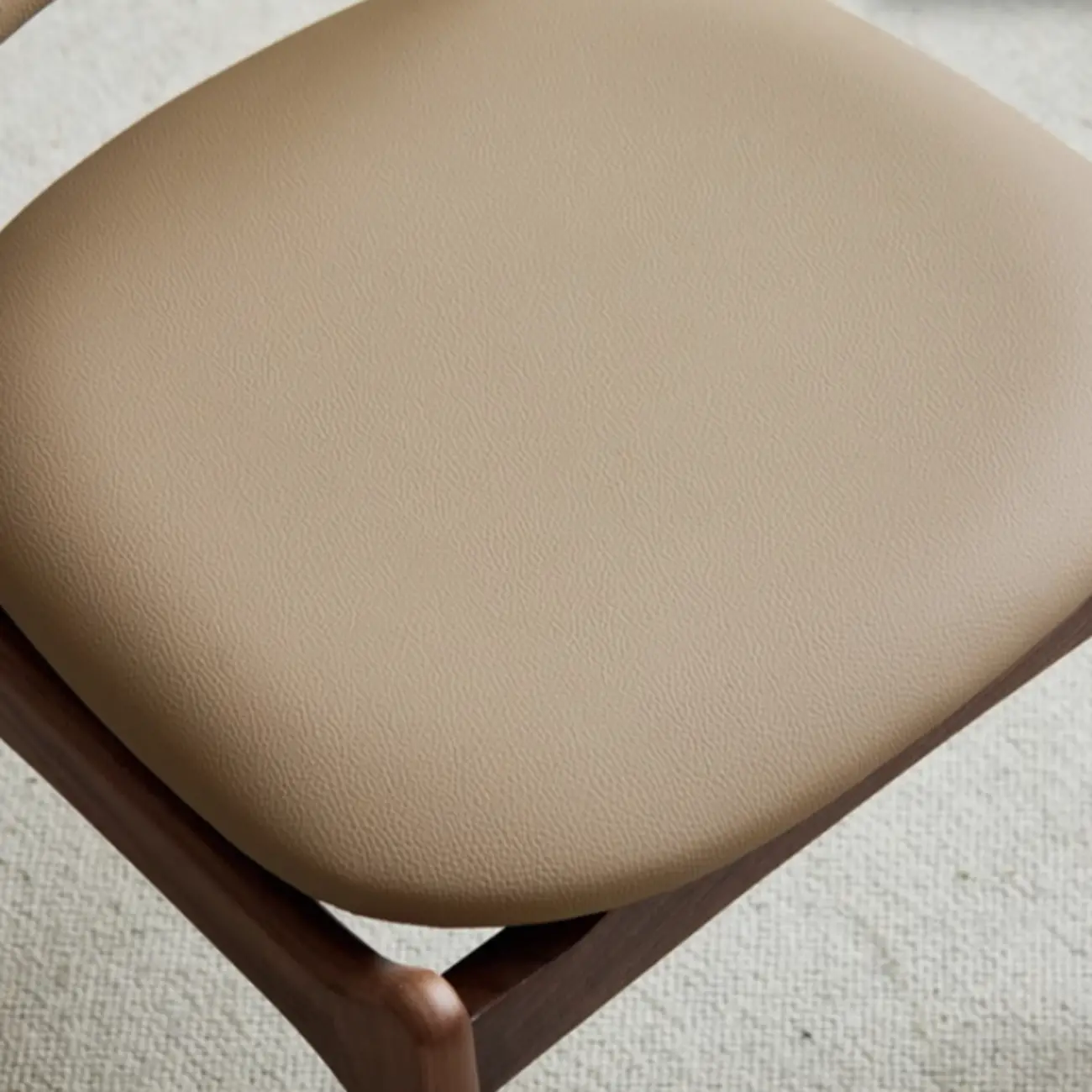 Rustic Open Back Wooden Faux Leather Dining Chair Set of 2 Image - 9 | homeyfad