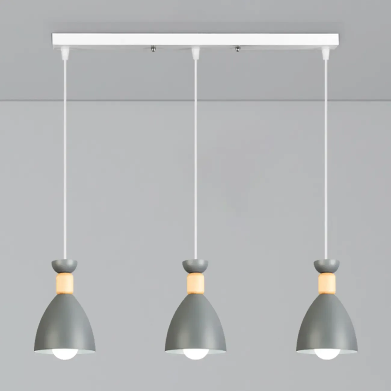Modern Metal Island Light with 3 Cone Shades with Multi Color Image - 4