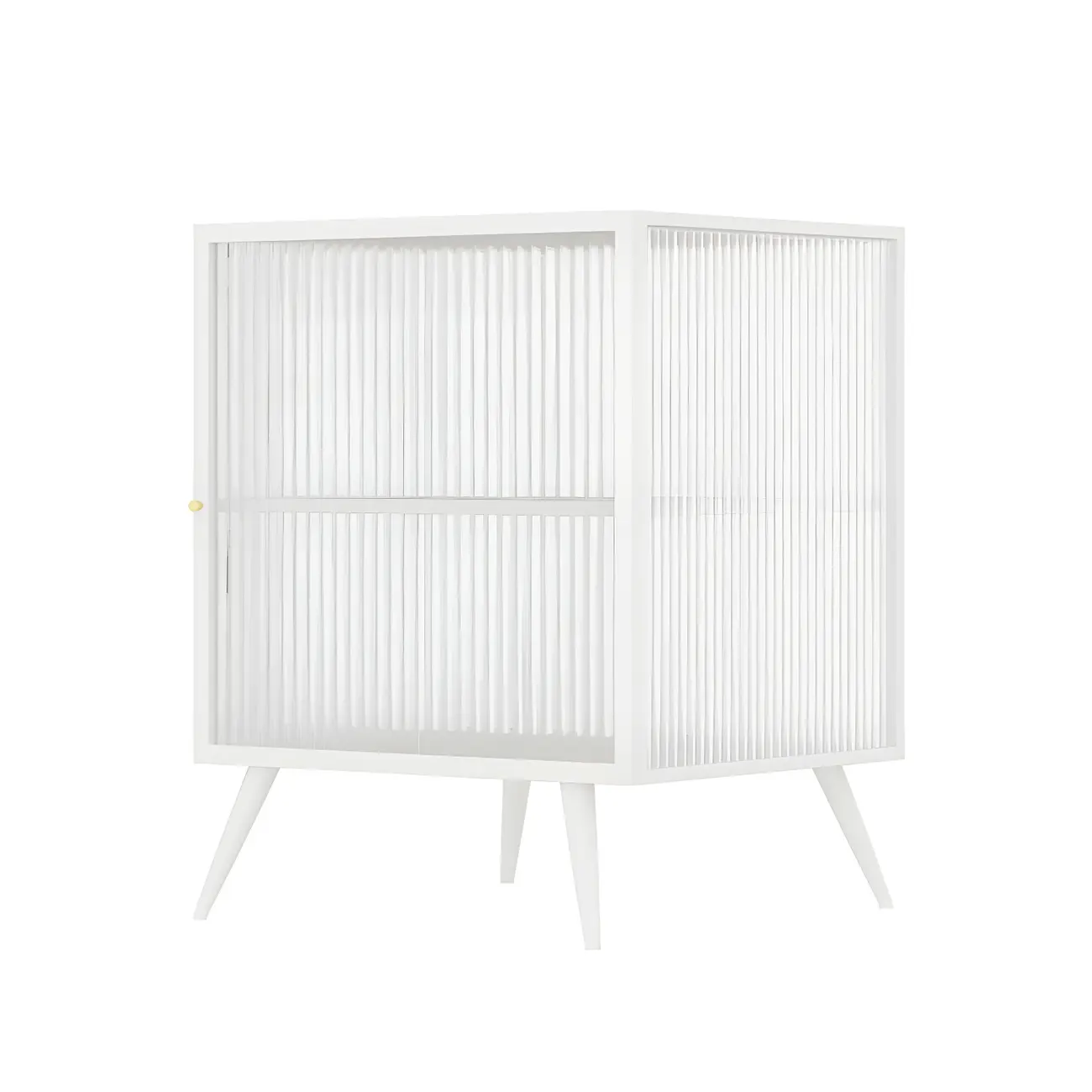 Modern Black Metal Bedside Table with Glass Shelving Image - 20 | homeyfad