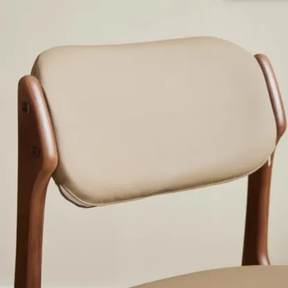 Rustic Open Back Wooden Faux Leather Dining Chair Set of 2 Image - 10