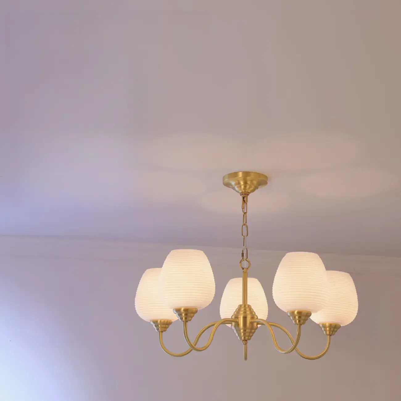 8-light Vintage Gold Brass Chandelier Adjustable Hanging Length Image - 3
