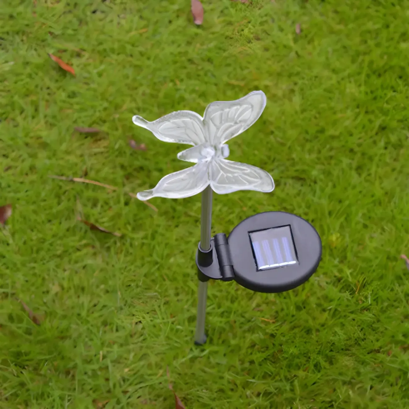 Plastic Blue Butterfly Shaped LED Lawn Decor Light Image - 5