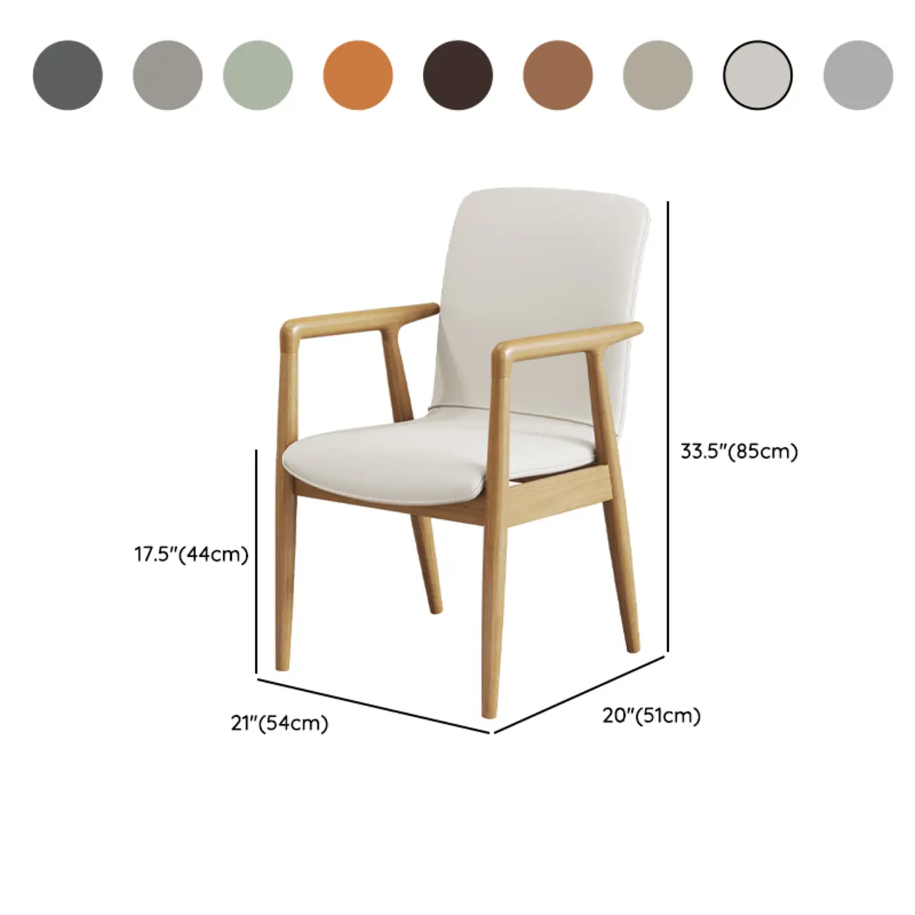 Modern Wood Faux Leather Upholstered Dining Armchair Image - 37 | homeyfad
