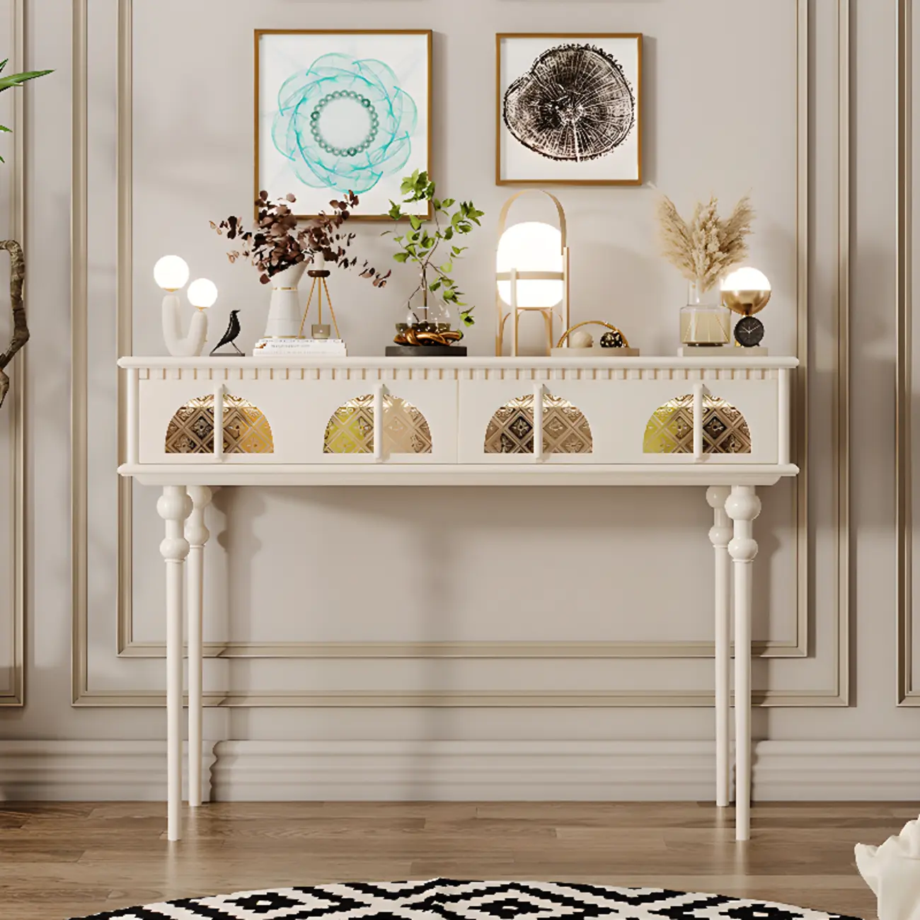 Rectangular Wooden Console Table with Drawers  Image - 1 | homeyfad
