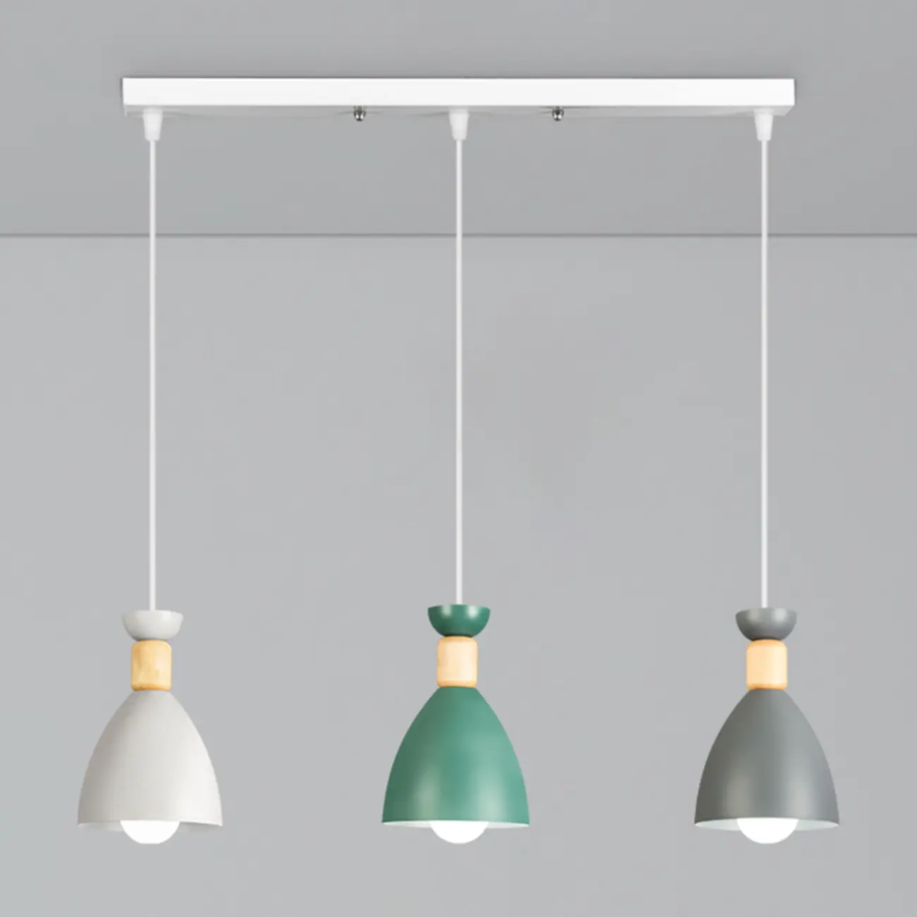 Modern Metal Island Light with 3 Cone Shades with Multi Color Image - 6 | homeyfad