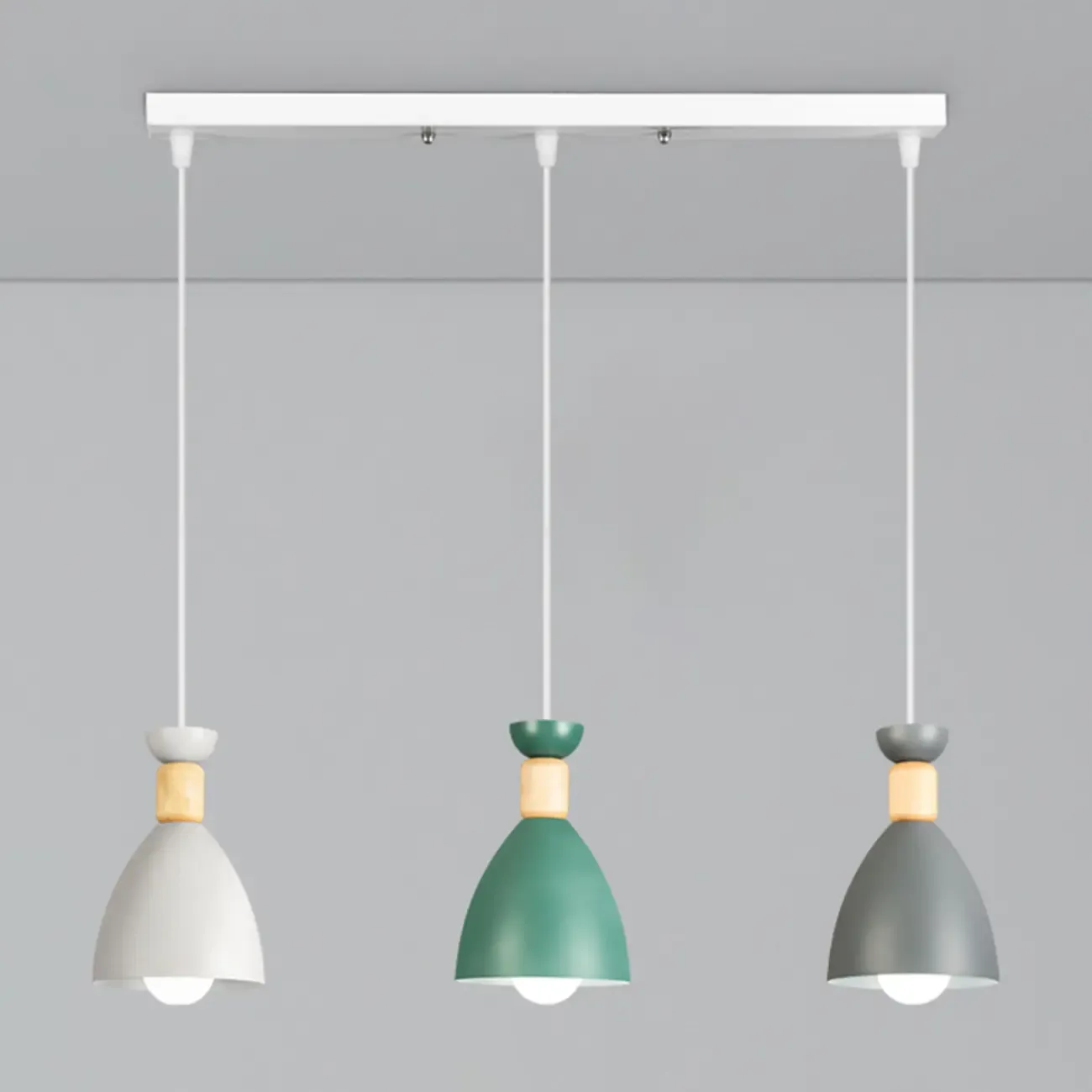 Modern Metal Island Light with 3 Cone Shades with Multi Color Image - 6