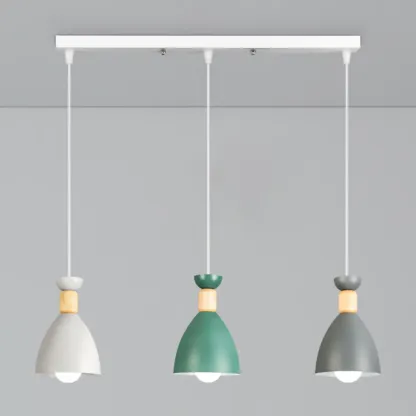 Modern Metal Island Light with 3 Cone Shades with Multi Color Image - 6