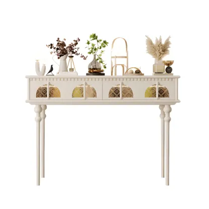 Rectangular Wooden Console Table with Drawers  Image - 2