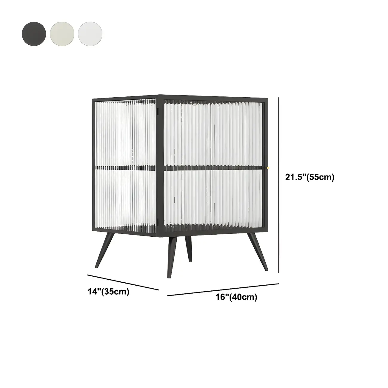 Modern Black Metal Bedside Table with Glass Shelving Image - 23 | homeyfad