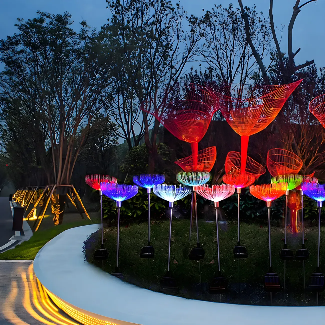 Modern Jellyfish Solar Garden Landscape Lighting Image - 2