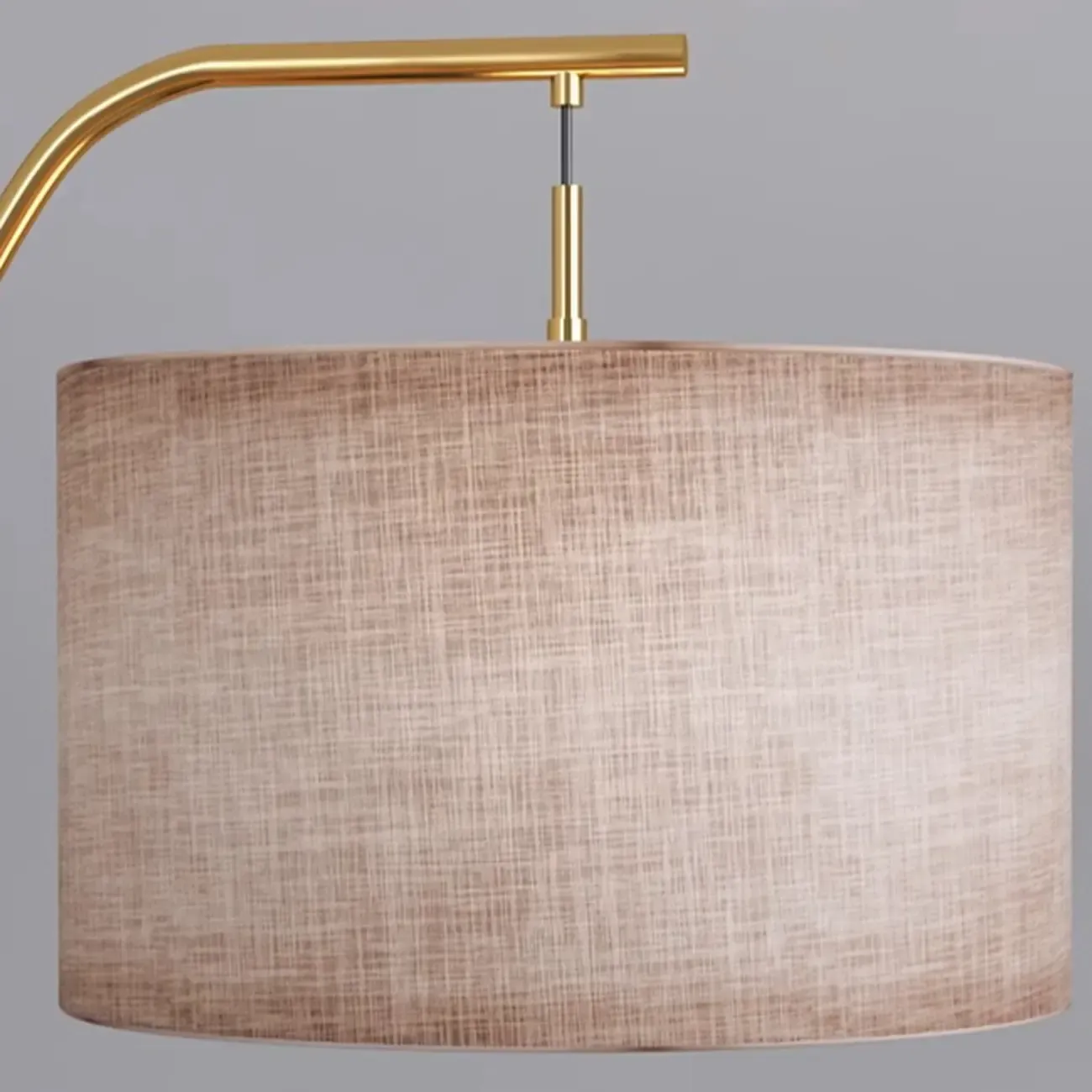 Adjustable Arc Floor Lamp with Fabric Shade for Living Room Image - 11