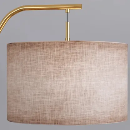 Adjustable Arc Floor Lamp with Fabric Shade for Living Room Image - 11