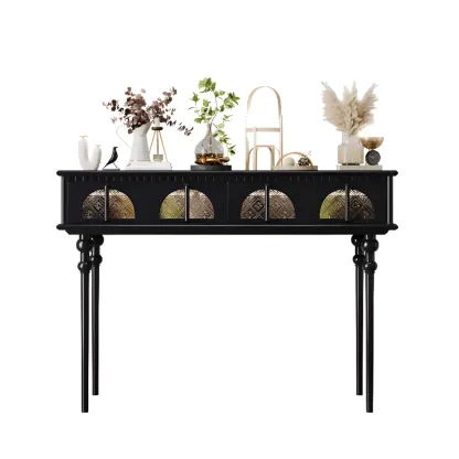 Rectangular Wooden Console Table with Drawers  Image - 3