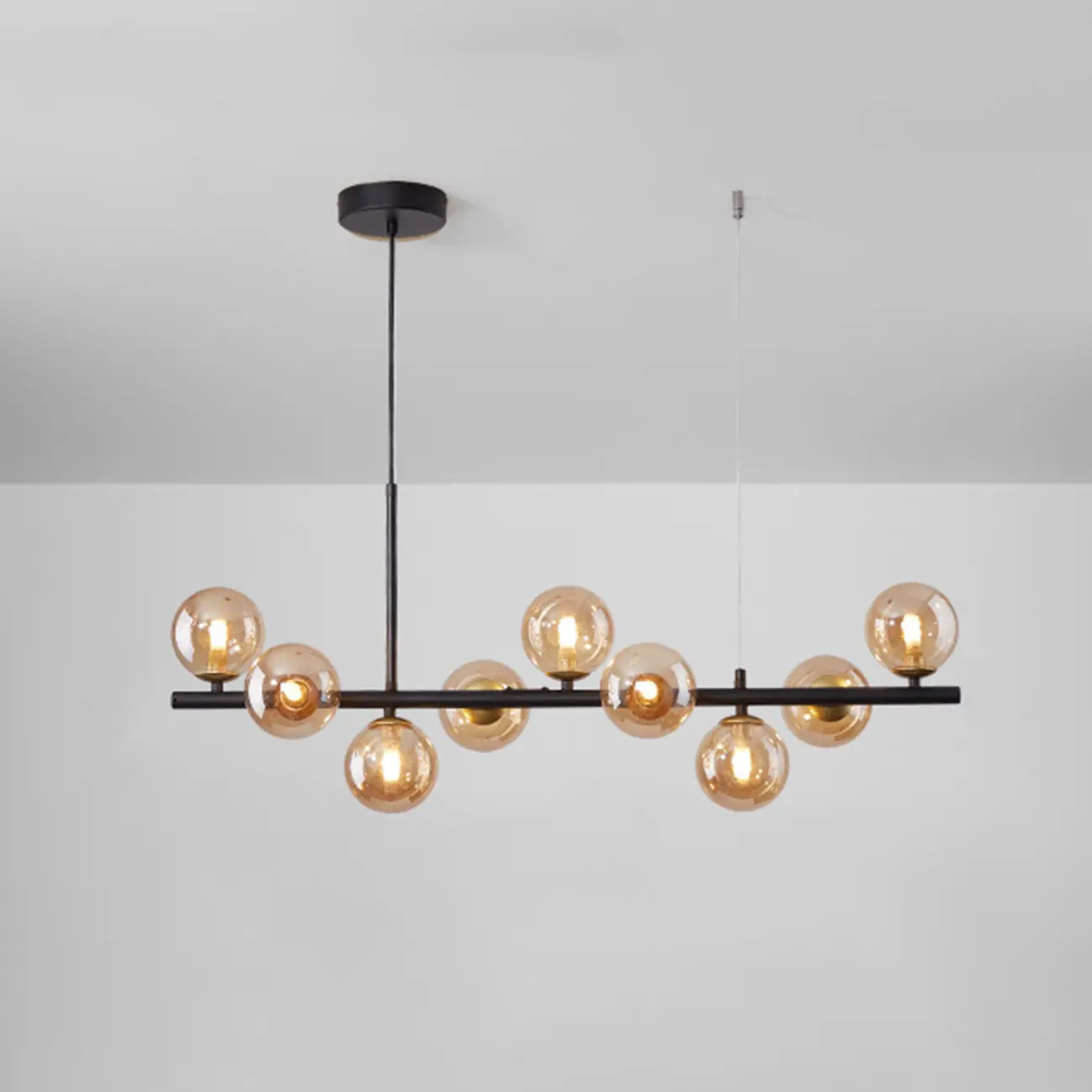 9 Lights Bi-pin Glass Globe Island Light with Direct Wired Electric Image - 4 | homeyfad