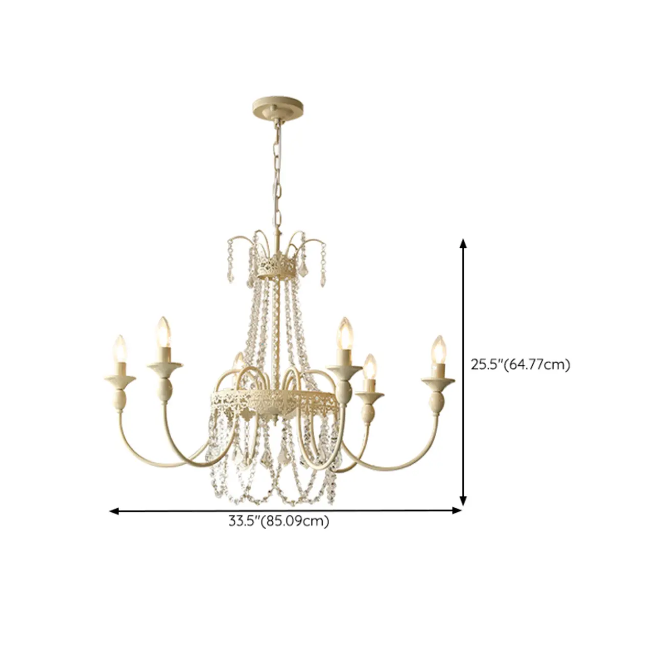 Elegant White Crystal Candelabra Chandelier With Shadeless  Image - 12 | homeyfad