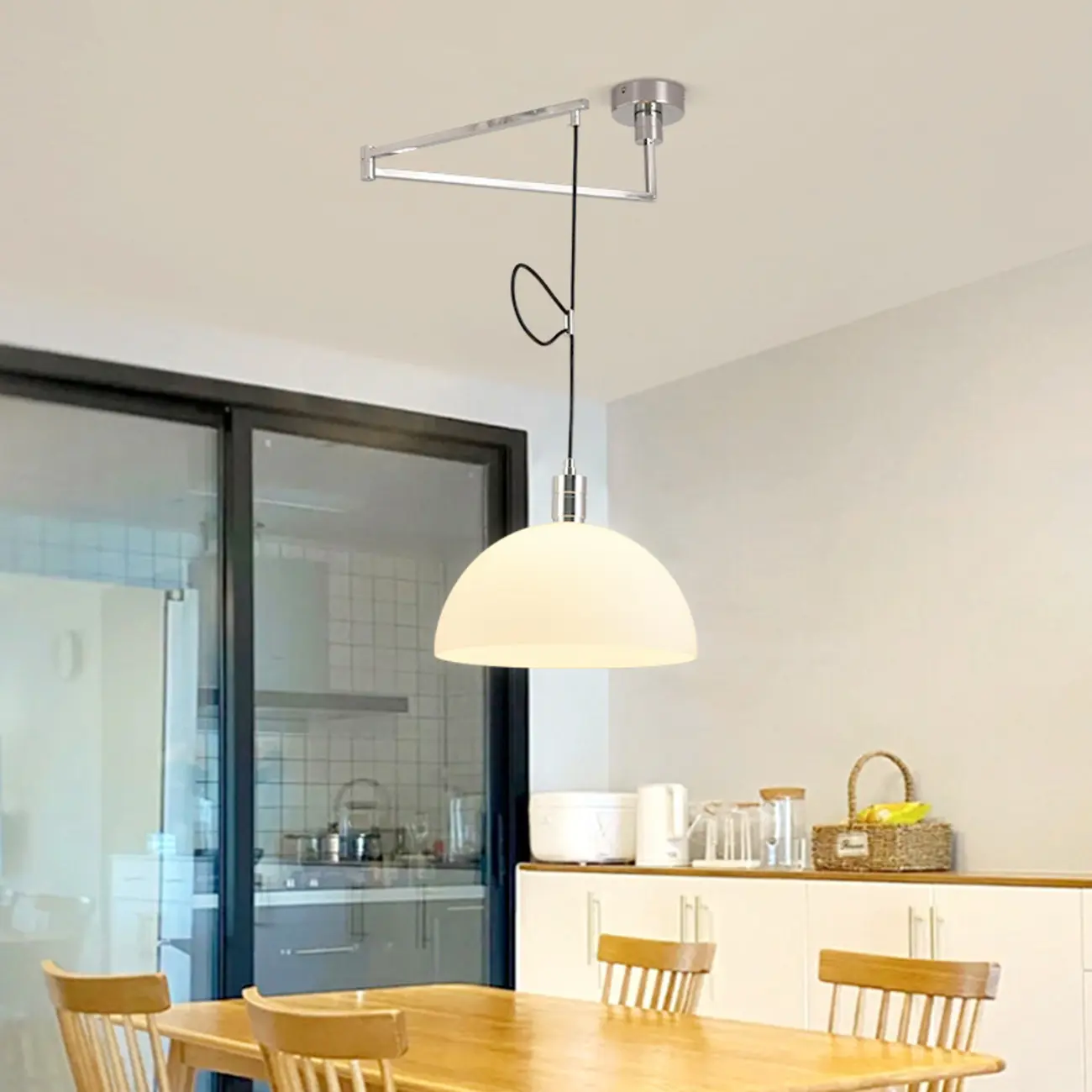 Minimalist Bowl Shape Hanging LED Pendant Light for Dining Room Image - 1 | homeyfad