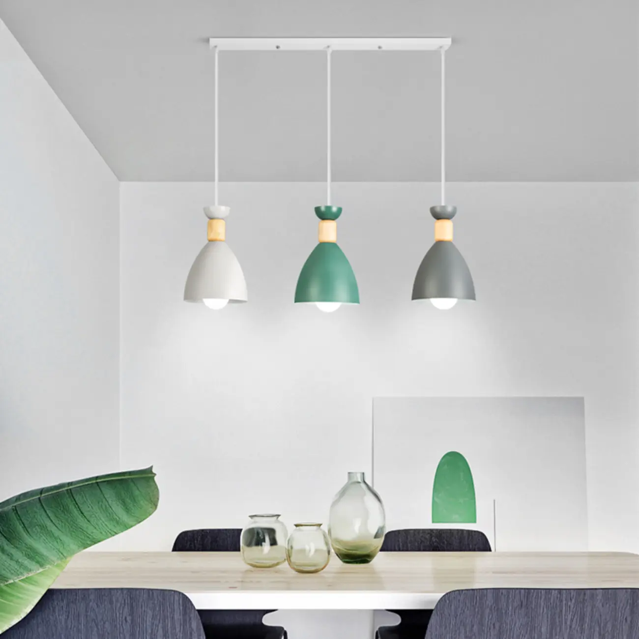 Modern Metal Island Light with 3 Cone Shades with Multi Color Image - 10 | homeyfad