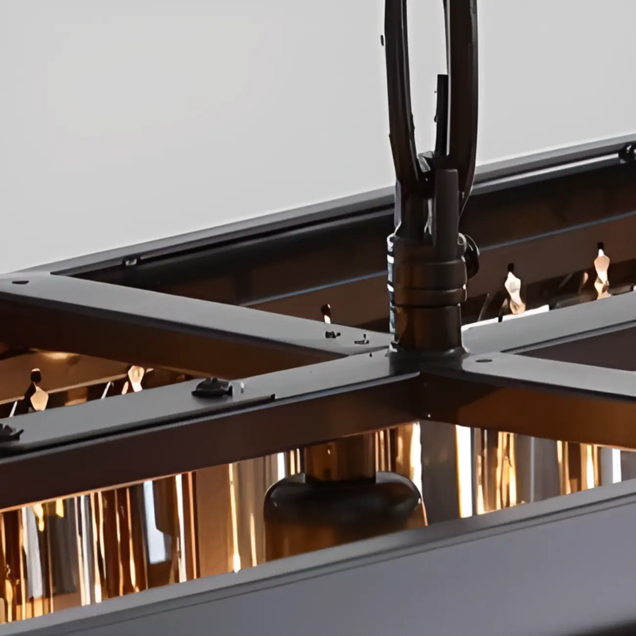 Modern Island Light 2 Tier Transparent Glass in Linear Shape Image - 12 | homeyfad