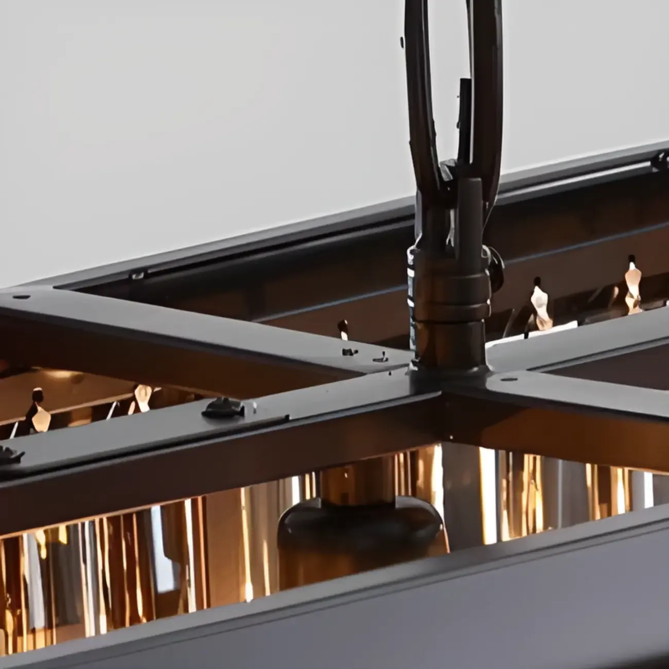 Modern Island Light 2 Tier Transparent Glass in Linear Shape Image - 12