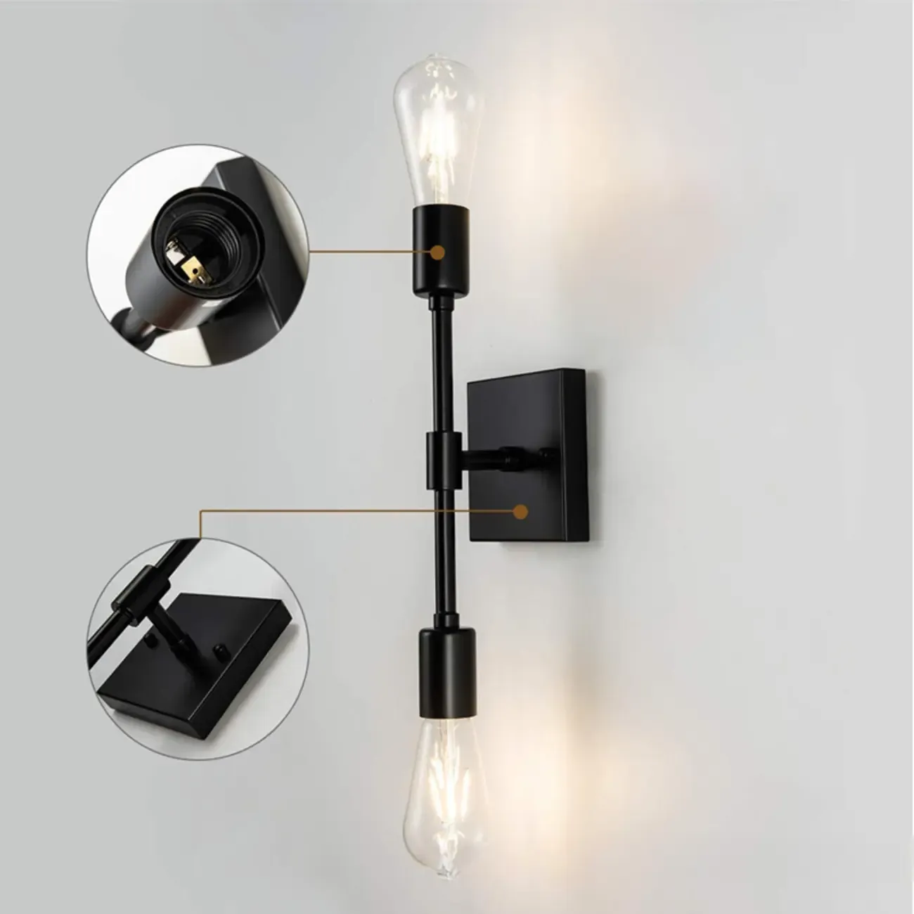 Stylish Dual-Tube Vanity Wall Light for Modern Bathroom Image - 9