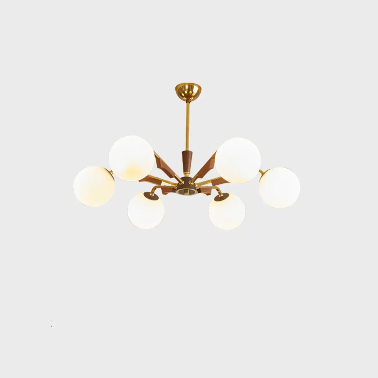 Modern White Glass Ball Chandelier with Adjustable Length  Image - 3