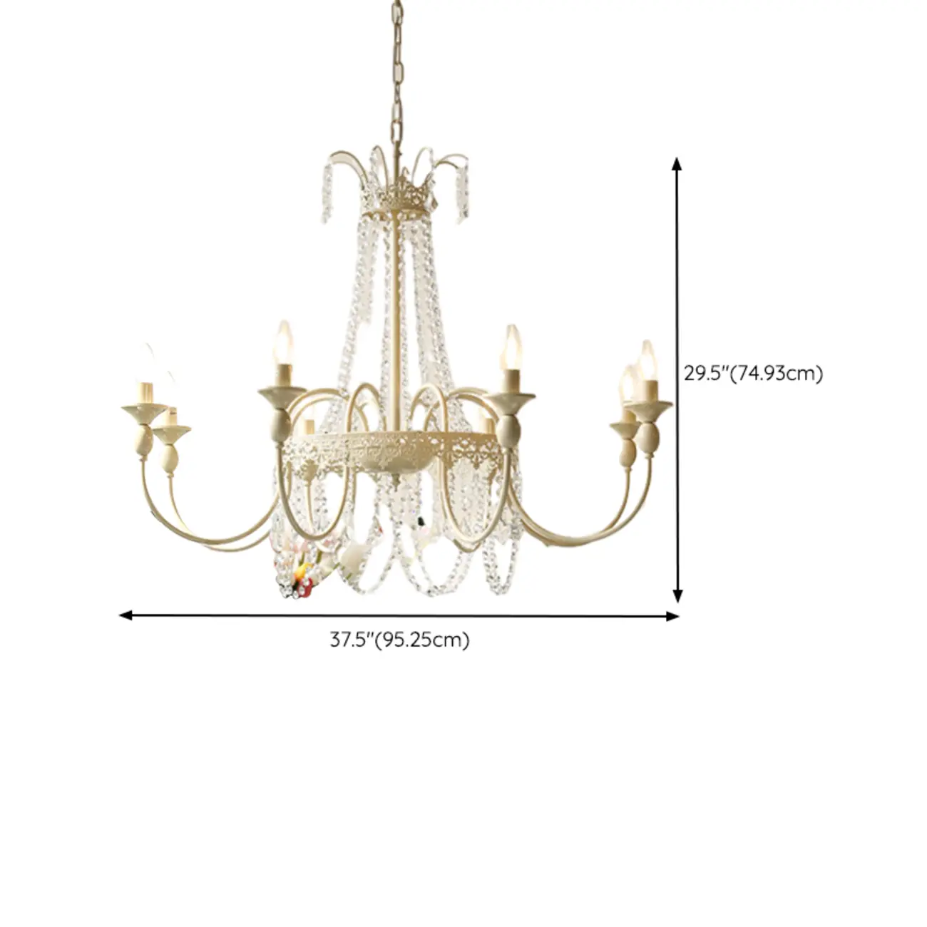 Elegant White Crystal Candelabra Chandelier With Shadeless  Image - 13 | homeyfad