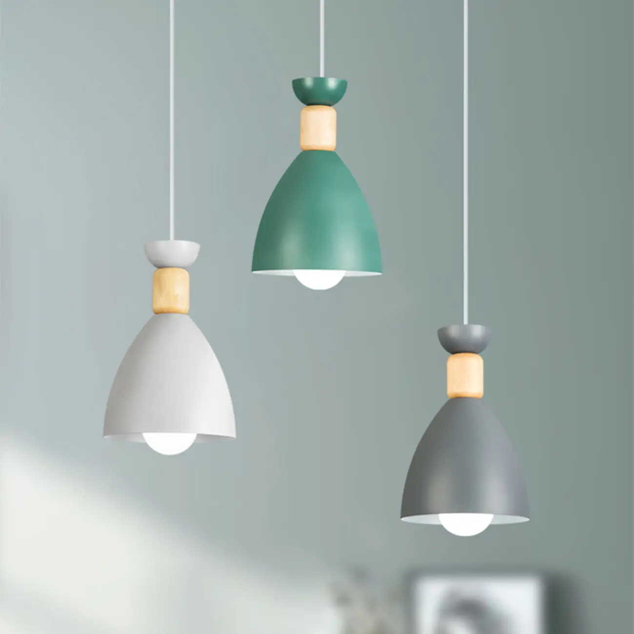Modern Metal Island Light with 3 Cone Shades with Multi Color Image - 11 | homeyfad