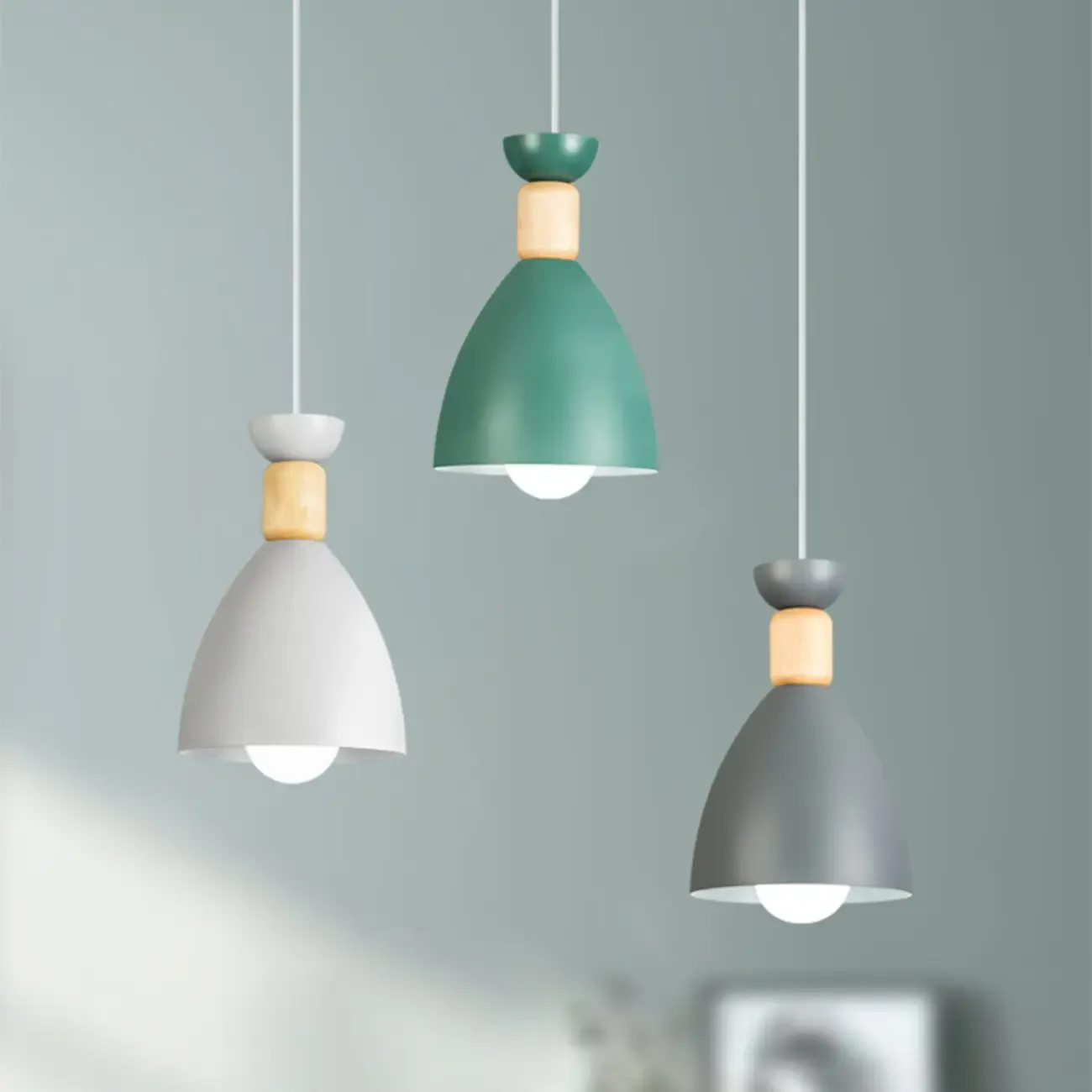 Modern Metal Island Light with 3 Cone Shades with Multi Color Image - 11