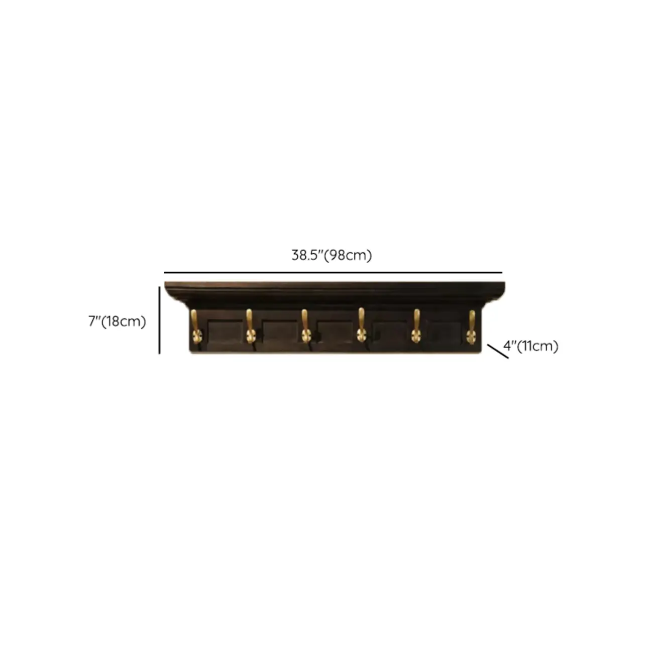 Mid-Century Black Wall-Mounted Coat Rack with Hooks Image - 9 | homeyfad