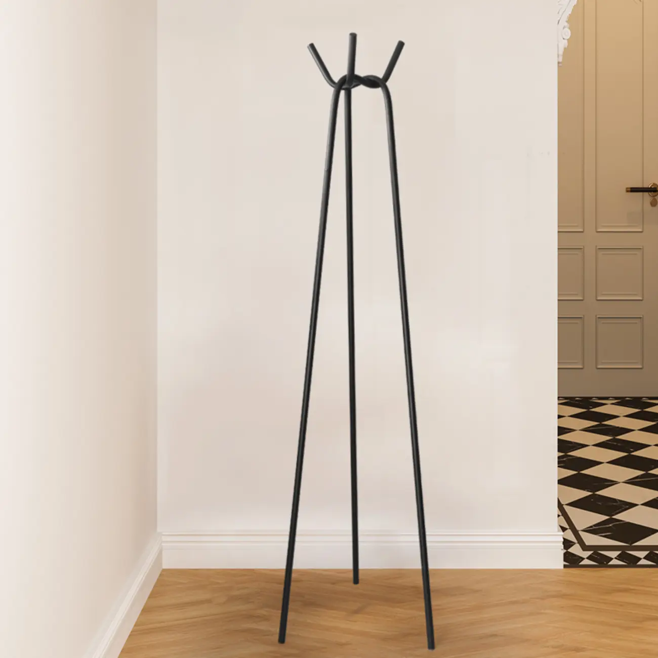 Contemporary Metal Freestanding Coat Rack Image - 3 | homeyfad