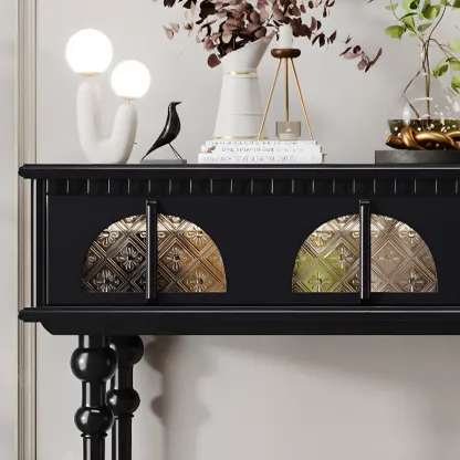 Rectangular Wooden Console Table with Drawers  Image - 7