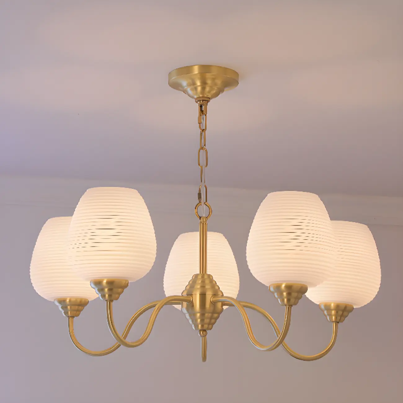 8-light Vintage Gold Brass Chandelier Adjustable Hanging Length Image - 11 | homeyfad