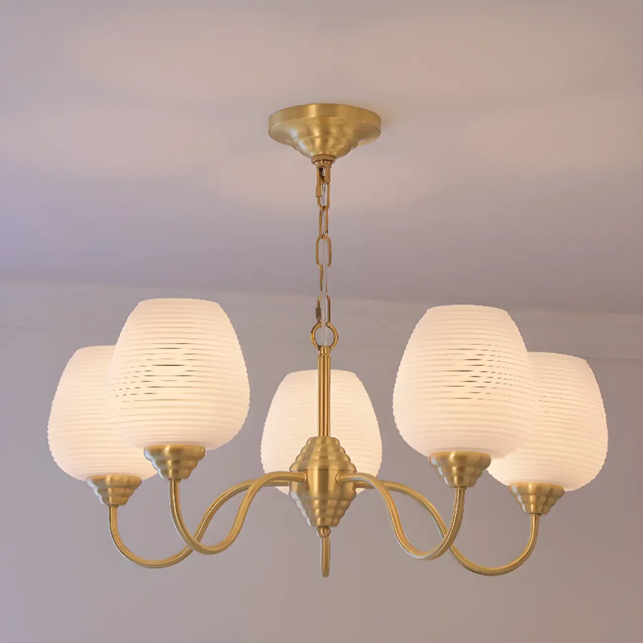 8-light Vintage Gold Brass Chandelier Adjustable Hanging Length Image - 11
