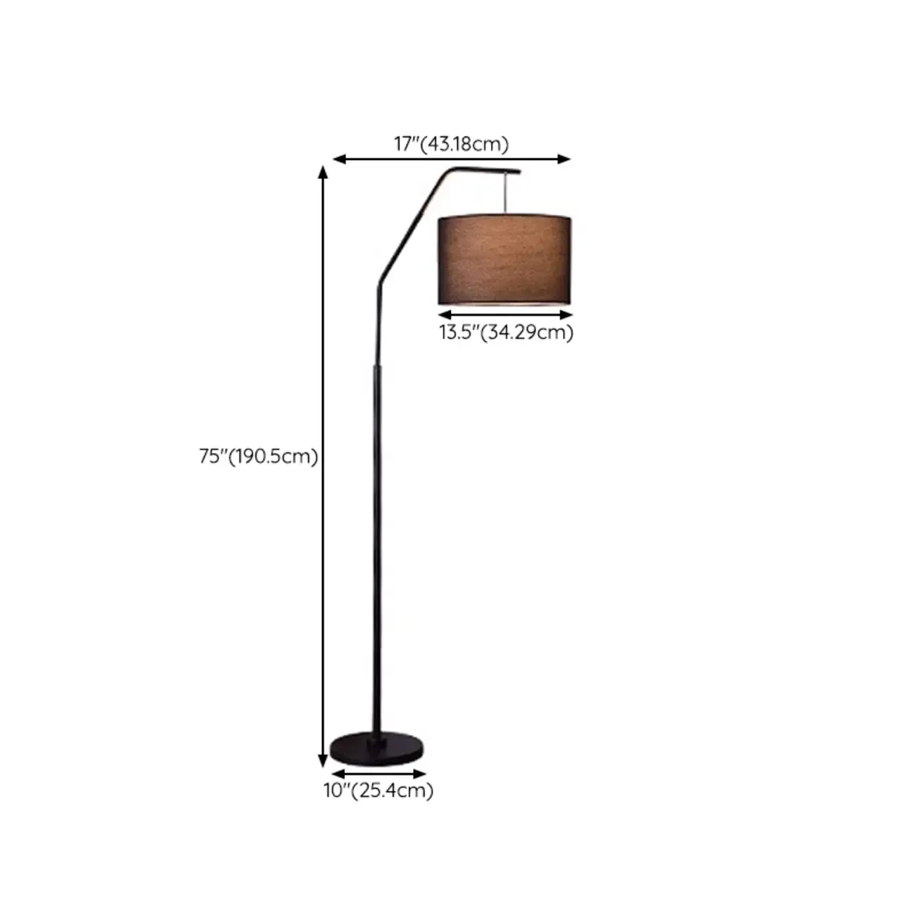 Adjustable Arc Floor Lamp with Fabric Shade for Living Room Image - 17