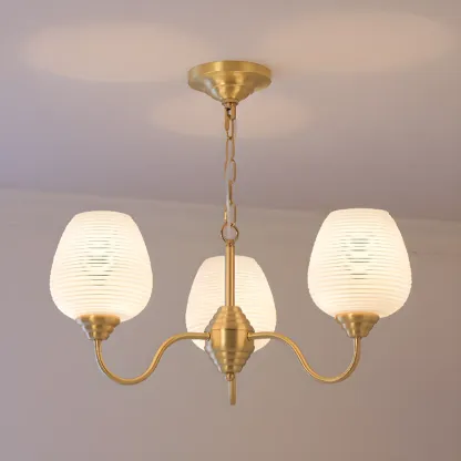 8-light Vintage Gold Brass Chandelier Adjustable Hanging Length Image - 12